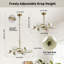 Lustre en métal 6 lumières avec abat-jour floral en céramique