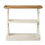 Console 35,5 "x 14" x 32 ", blanc et bois naturel vieilli, console de style champêtre