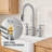 Bridge Kitchen Faucet, 3 Holes Kitchen Faucet With Pull Down Sprayer,2 Handles, 360° Swivel Spout-123431570