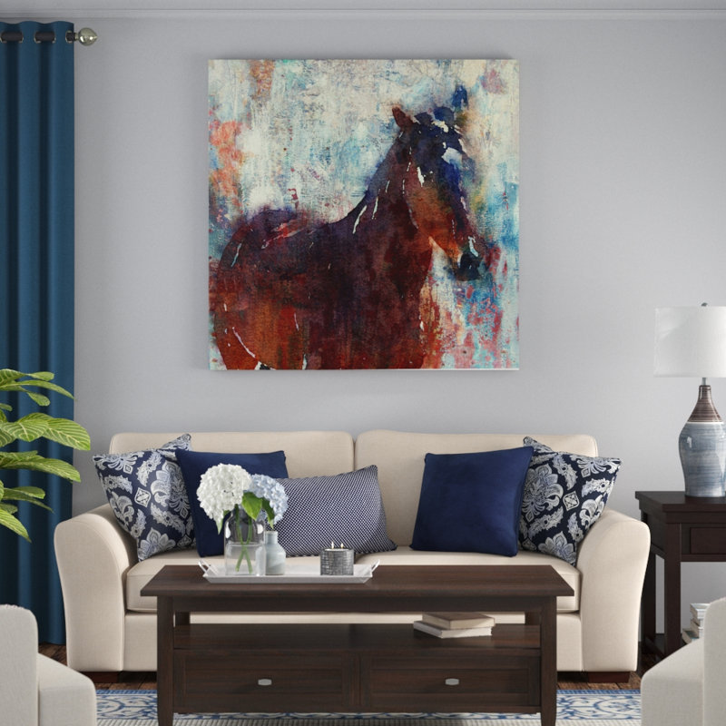 « wild brown cheval », impression sur toile, H 48 po x l 48 po, Toile tendue
