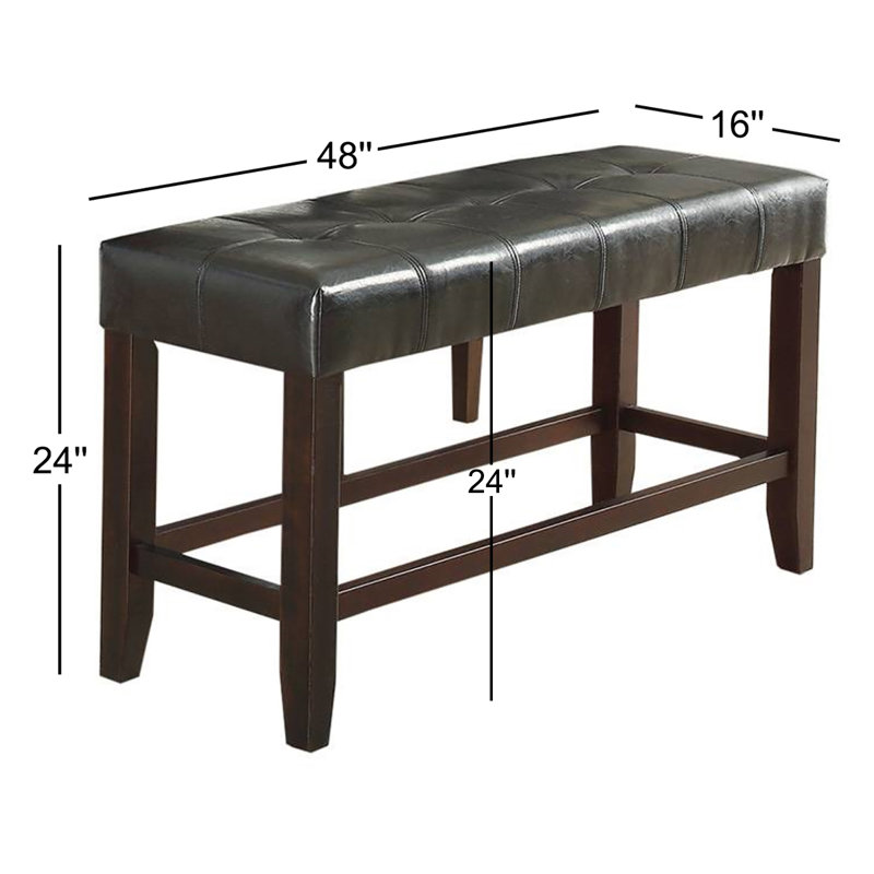 Abramnni Faux Leather Upholstered Bench, Black
