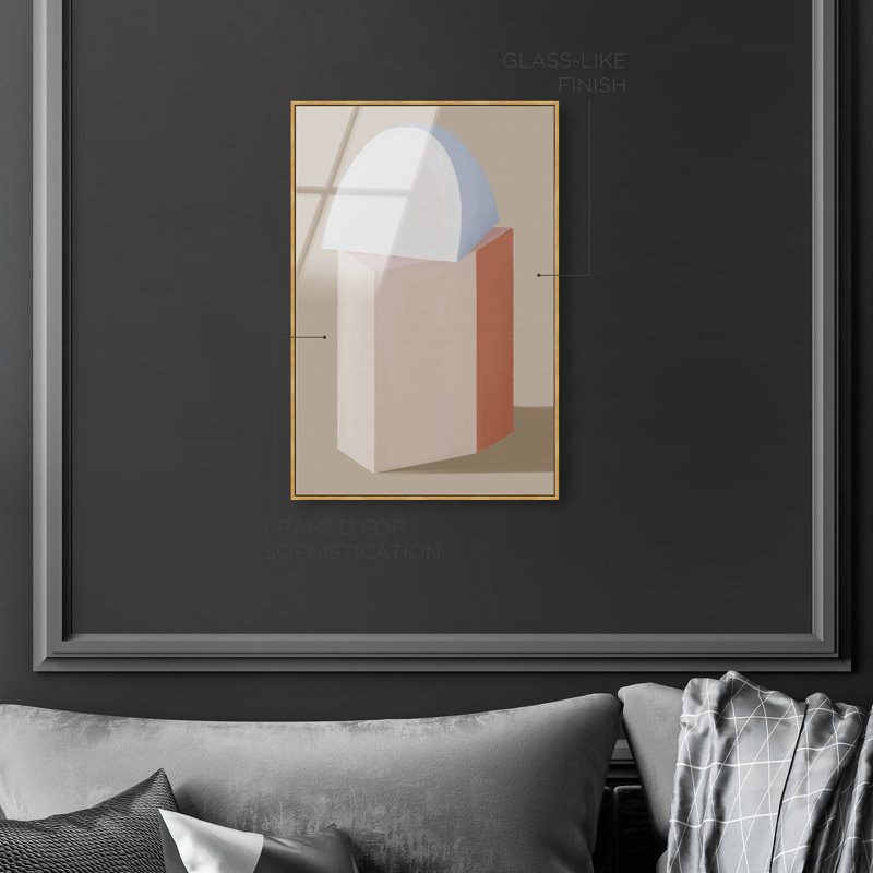 Sculptural Composition Print by Oliver Gal, 11"H x 16"W, Gold Floater Frame