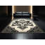 Tapis oriental moelleux doux et moelleux en noir - reliure noire-1028350366