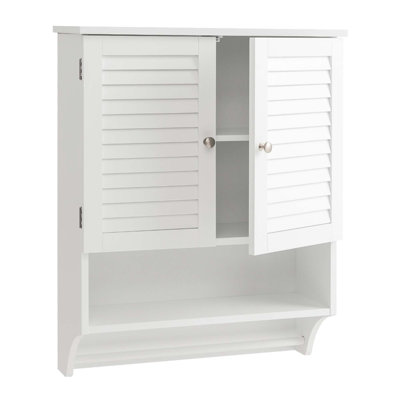 Armoire à pharmacie murale 2 portes avec barre à serviettes Olari