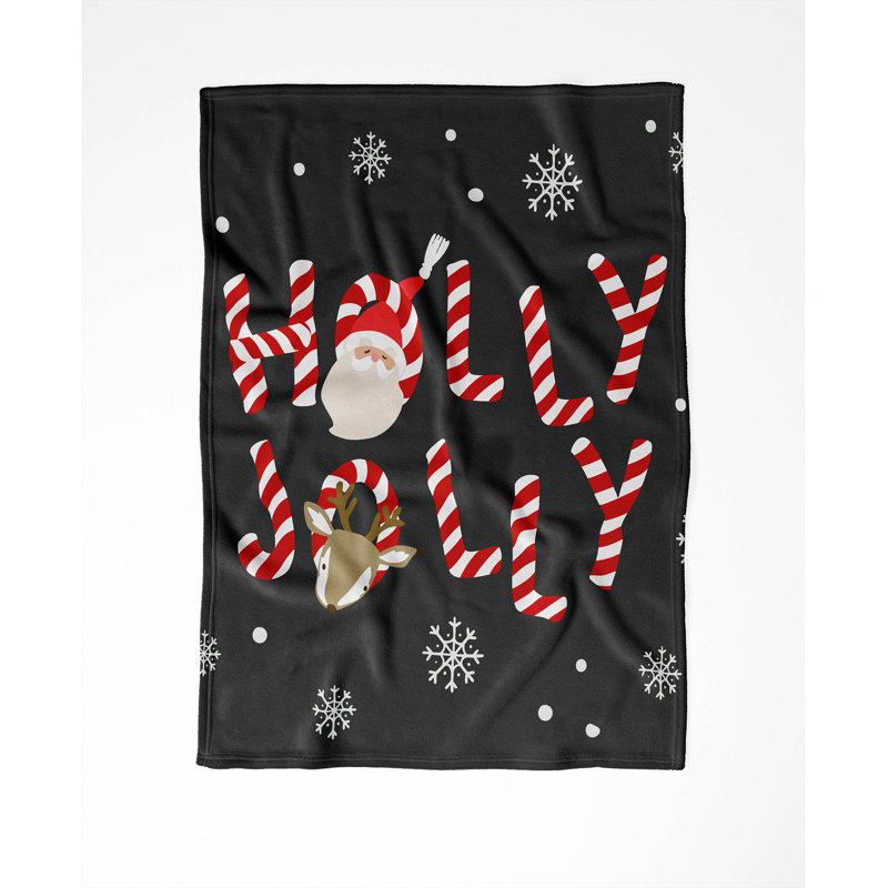 Jeté en velours Holly Jolly Holiday, Gris anthracite, L 60 po x l 50 po