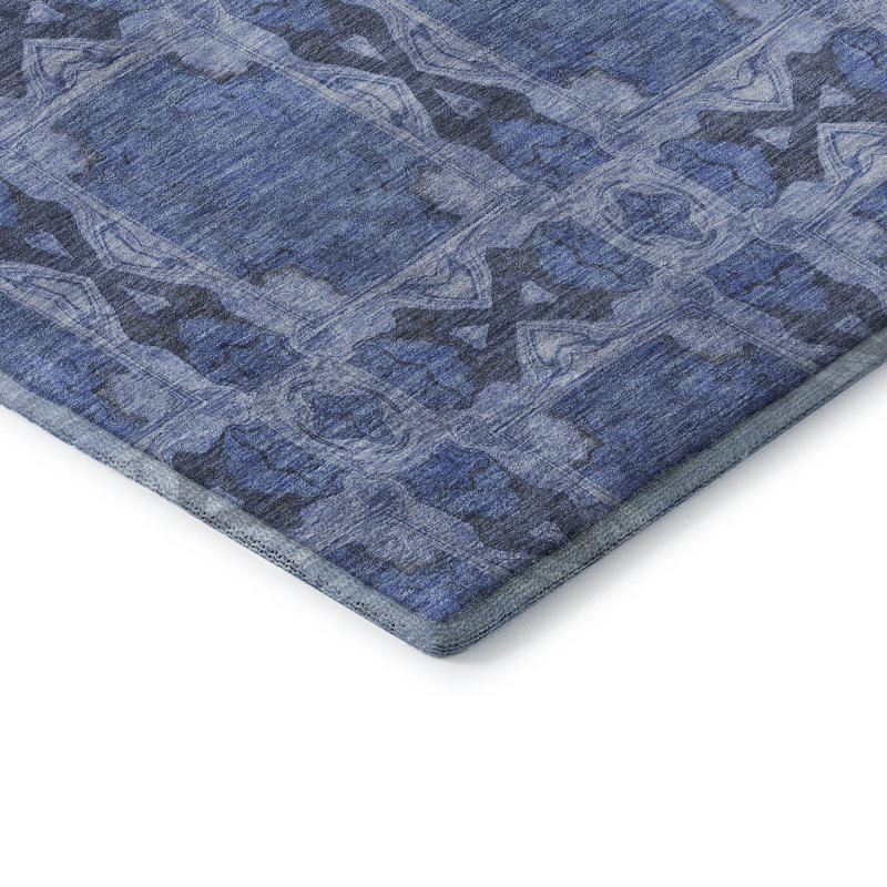 Tapis en denim de qualité supérieure lavable à la machine Cerrito AMF564, Rectangulaire 3 pi x 5 pi