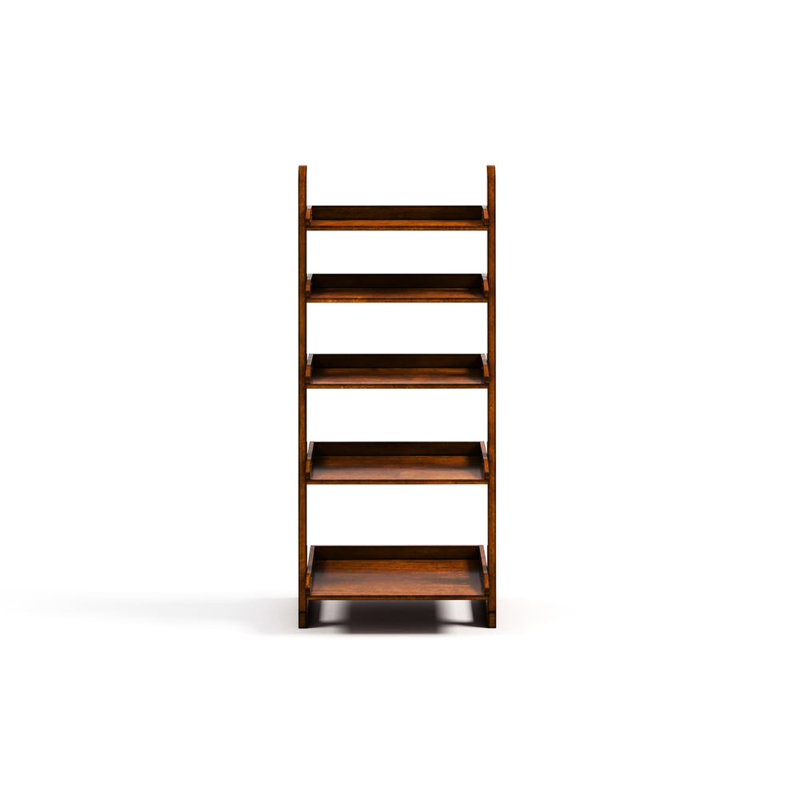 Élégante tablette en bois de chêne massif à 5 tablettes pour le salon principal, l 23 po x P 8 po x H 42,5 po