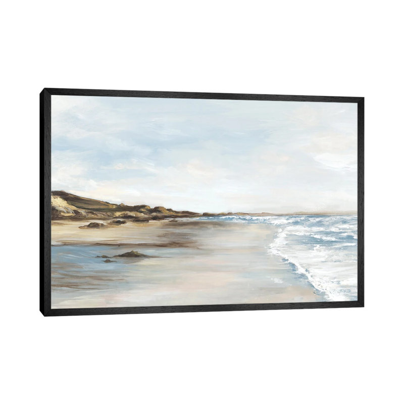 Coastal Memories I by Eva Watts - Painting on Canvas, 66.04cm H x 101.6cm W x 3.81cm D, Black Framed