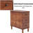 11.8" Solid Wood Narrow End Table Coffee Table, Fully Assembled Bedside Table with 3 Drawers for Small Spaces