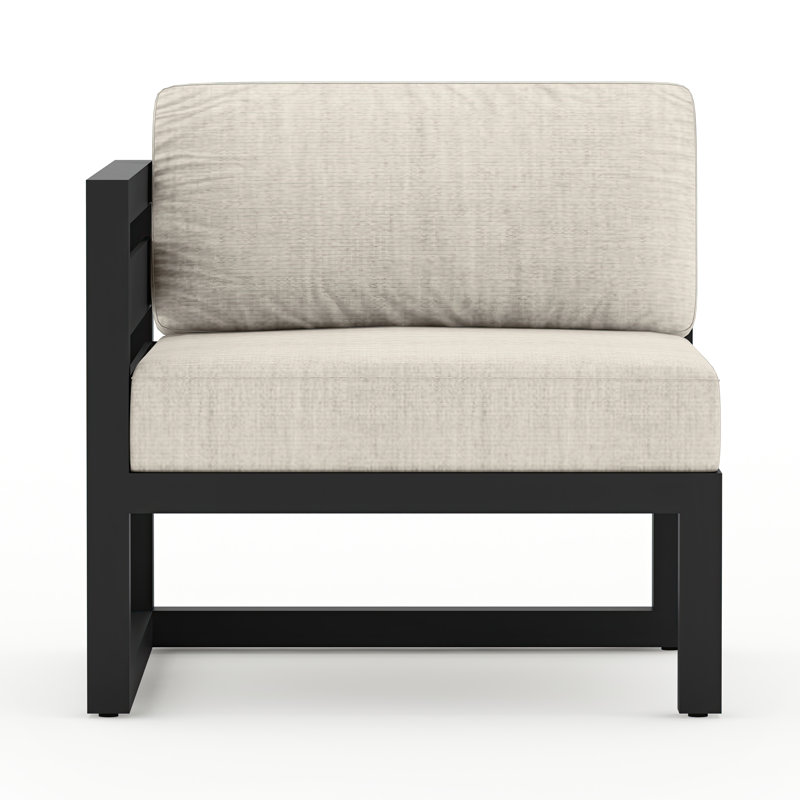Avion Patio Chair with Sunbrella Cushions, Cast Silver Sunbrella®, Black