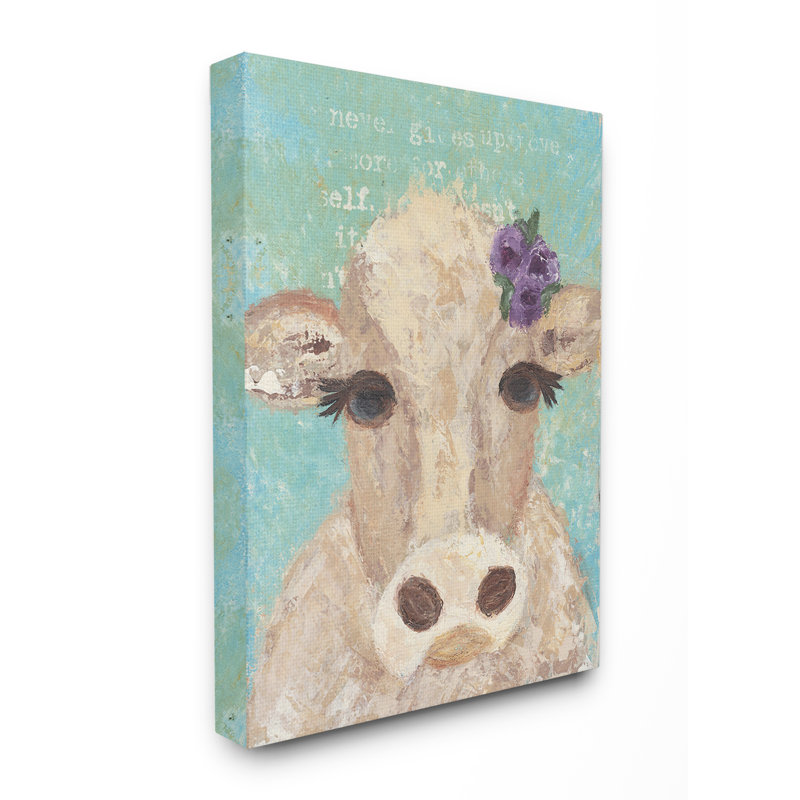 « cow peintre portrait », reproduction, H 20 po x l 16 po x P 1,5 po, Toile tendue
