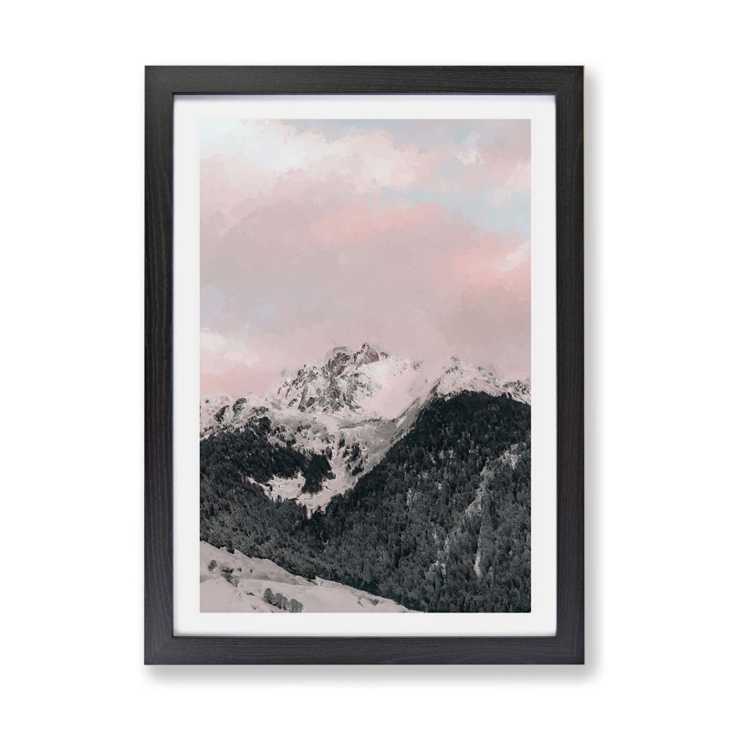 The Pink Mountain - Framed Print, Black, 33cm H x 45cm W x 2cm D