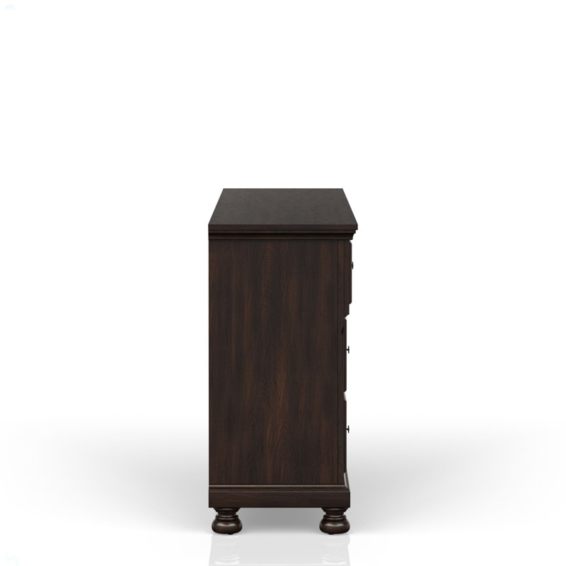 Commode sept tiroirs cerisier foncé