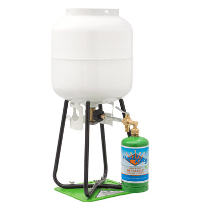 Réservoir de propane vide de 1 lb écologique et remplissable avec ensemble de remplissage Flame King - vert