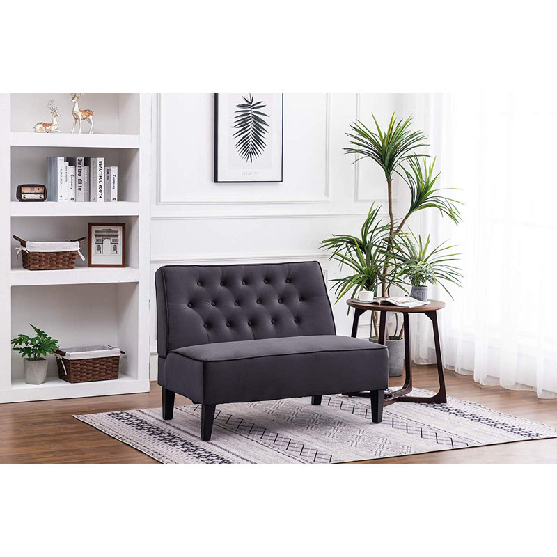 Upholstered 44.5'' Loveseat, Dark Gray