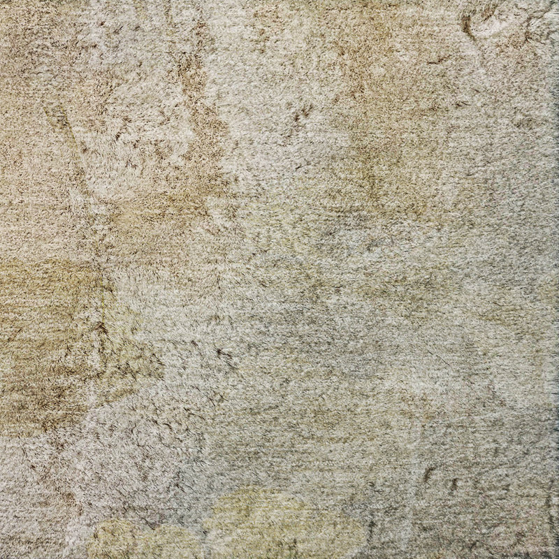 Tapis floral à poil long de qualité supérieure lavable à la machine ADS613, Beige, 8' x 10'
