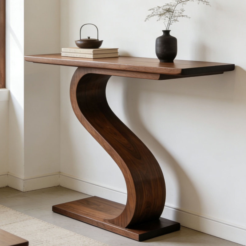 Japanese style simple elegant console table, 39.4" H x 47.2" W x 15.7" D