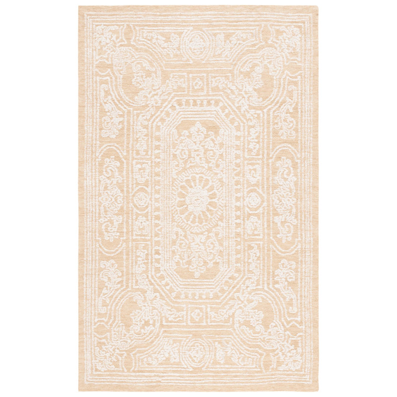 Tapis oriental en laine et coton touffeté à la main Plarent, Carré 6 pi