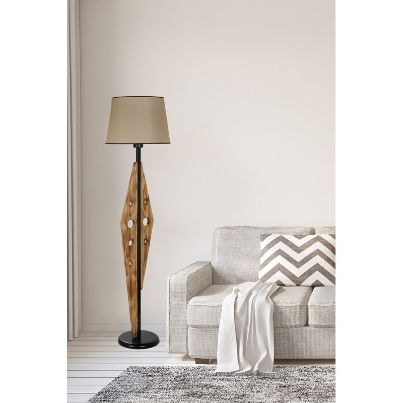 Lampe sur pied 65 po Burnsville, Beige foncé, Brun