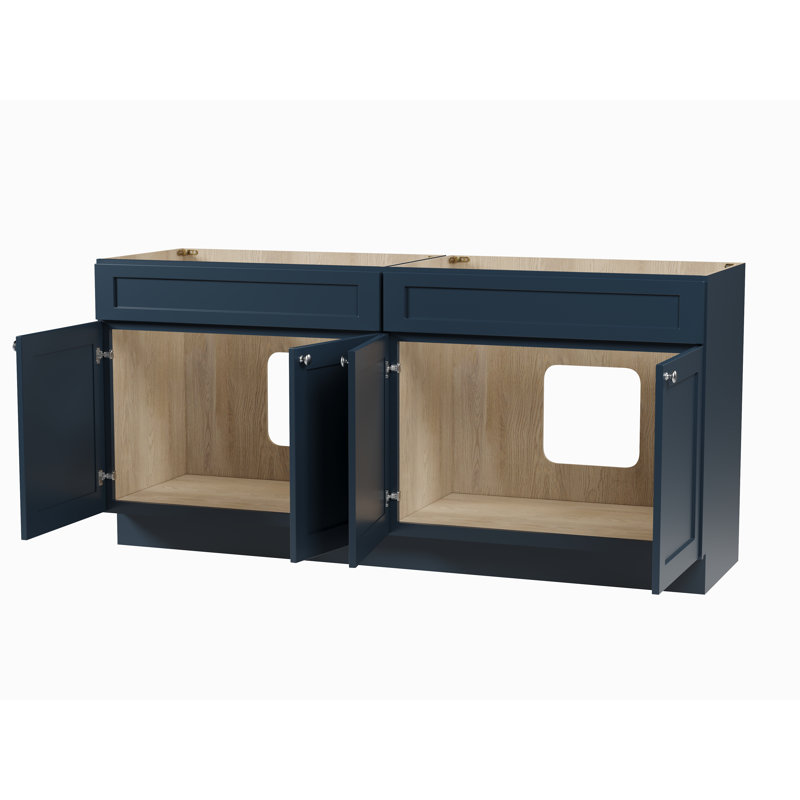Base de meuble-lavabo double 72 po Disar, Bleu