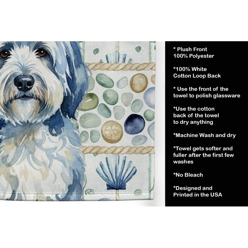 Essuie-tout bleu et blanc Old English Sheepdog, Blue and White Old English Sheepdog