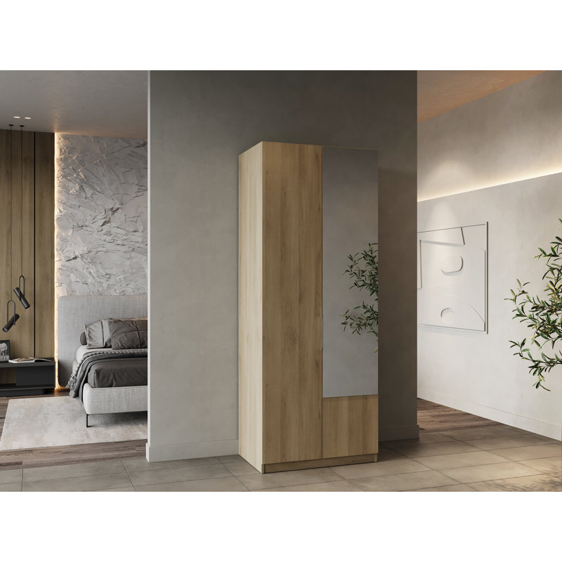Nyback 2 Door Manufactured Wood Wardrobe, Brown
