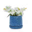 Ensemble de pots à fleurs en céramique fait à la main de 2, 6 po et 8 po de diamètre, bleu foncé avec motif de feuilles, pour les plantes d'intérieur et d'extérieur, pour les plantes grasses et les tables, en argile respirante avec soucoupes-211431303