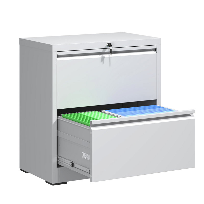 Office Storage Cabinet, File Cabinet With Lock, Metal Lateral Filing Cabinet With 2 Drawers For Home Office, Lateral Filing Cabinet For Storage