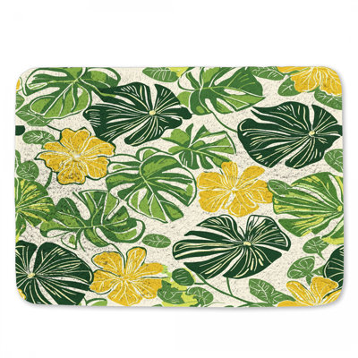 Tapis de bain à motif floral