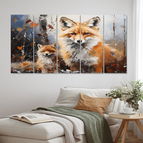 DesignArt Animal Rusty Red Fox - Animals Metal Wall Decor Set | Wayfair