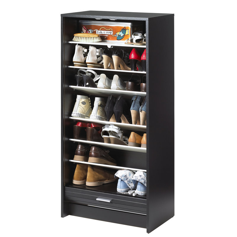 21 Pair Shoe Storage Cabinet, Black