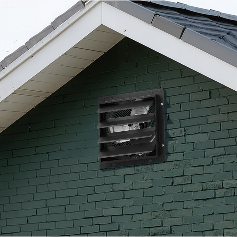 Ventilateur d'extraction avec obturateur mural, H 16,5 po x l 16,5 po x P 7,4 po
