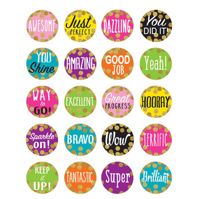 Teacher Created Resources Confetti Stickers, 120 Per Pack, 12 Packs