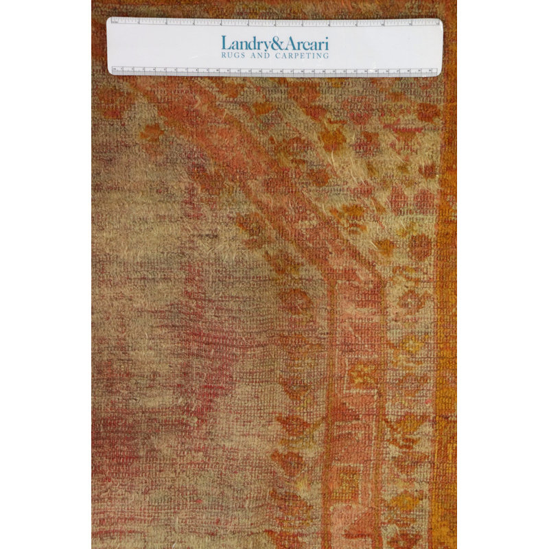 Tapis unique jaune / or / saumon 4 pi 5 po x 7 pi Angora Angora