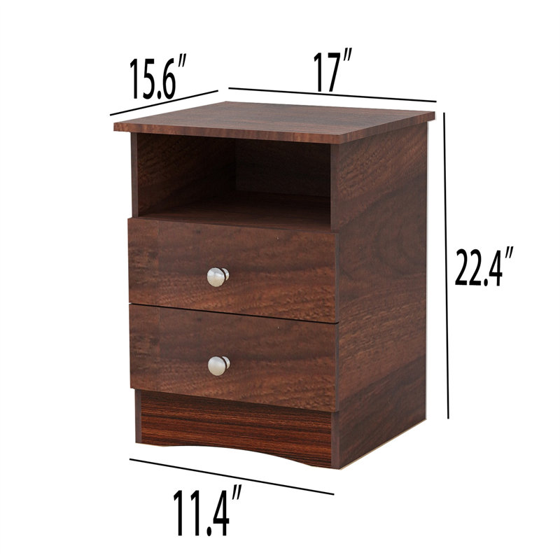 17'' W Nightstand, Brown