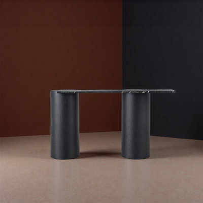 Modern Black Marble Entryway Console Table