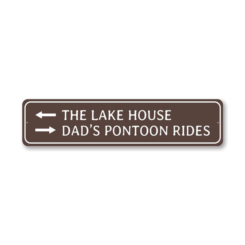 Lake House Aluminum Sign, 4" H x 18" W x 0.04" D