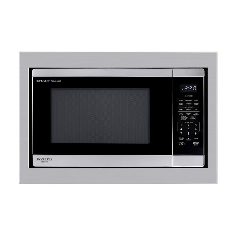 Ensemble de garniture de four à micro-ondes encastrable 24 po Sharp SKM146424LS, en acier inoxydable, compatible avec le SMC1464KSC de Sharp®, standard et encastré