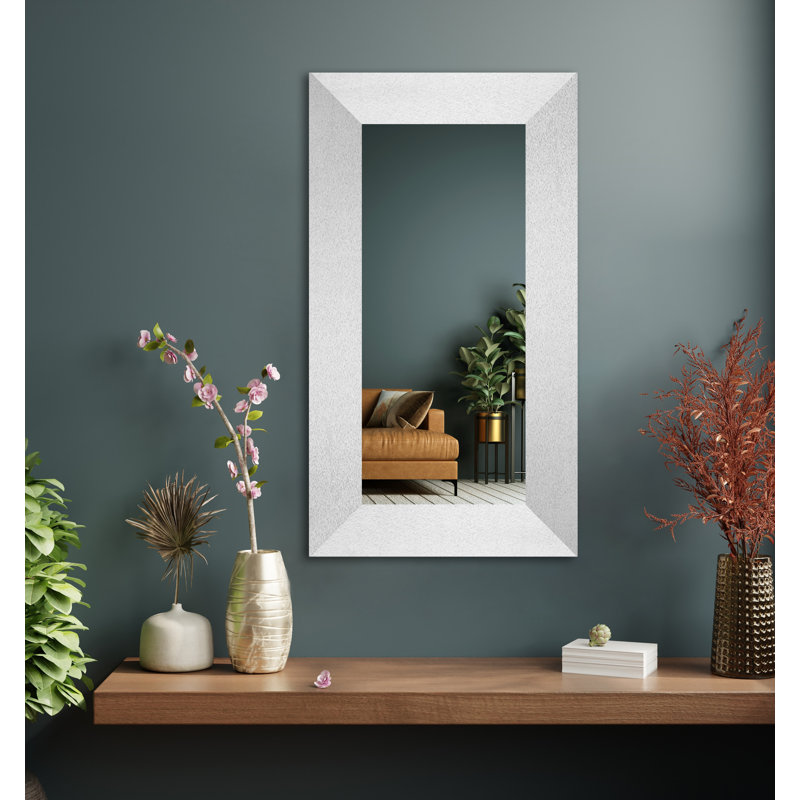 Miroir mural Maci Eileen, Tungstène argent, 33 po x 24 po