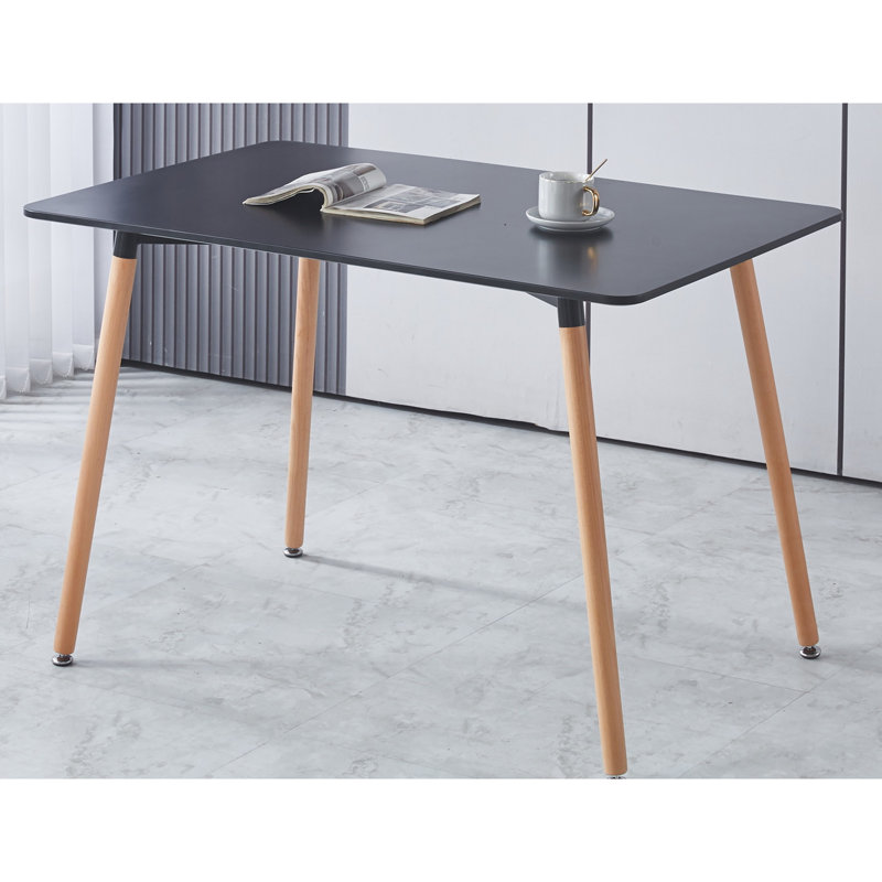Table 115 x 75 x 75 cm - Composition, pieds en métal, idéal pour la salle à manger et le bureau, espace pour les pieds