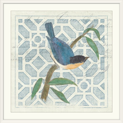 « nogravureing tile i blue oiseau », impression