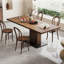 Table de salle à manger rectangulaire en bois massif brun pour la salle à manger / cuisine-97142306