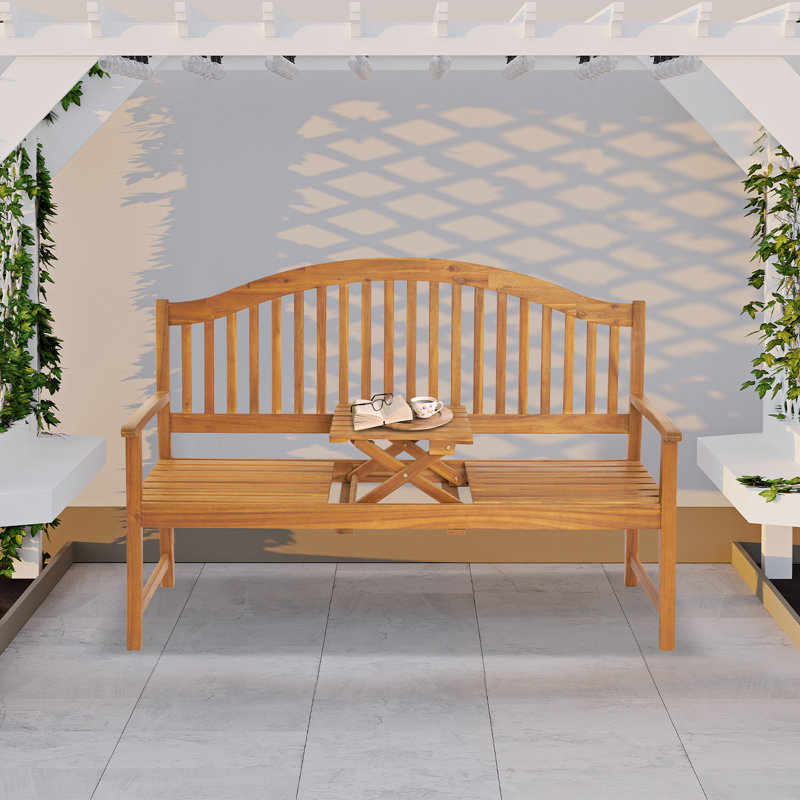 Banc de jardin en bois massif Hele