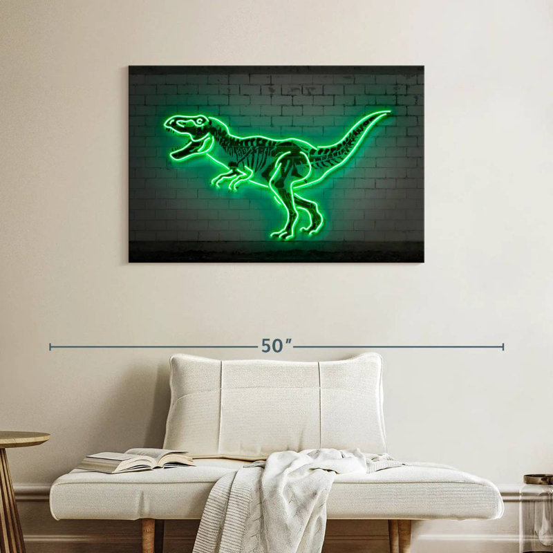 Neon T Rex, 26" H x 39" W