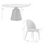 Ensemble de salle à manger à piédestal moderne 5 pièces Jacella avec chaises en tissu gris