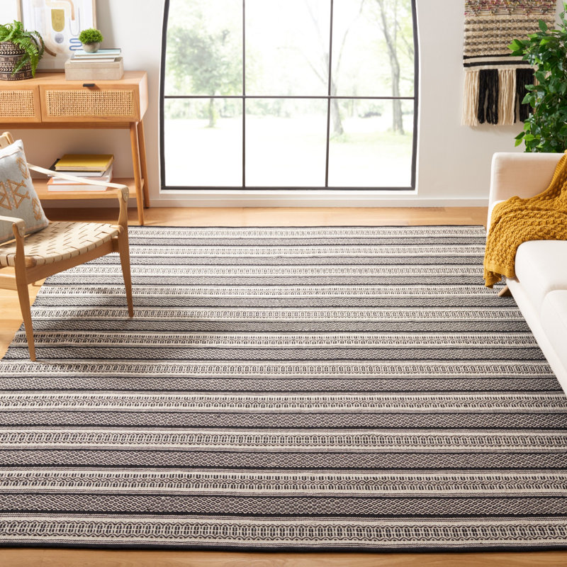 Damauri Flat Weave Cotton Striped Rug, Rectangle 8' x 10'