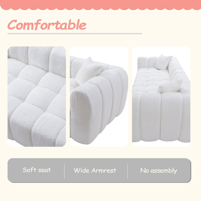 Canapé Marshmallow Cloud Compressed, White Boucle