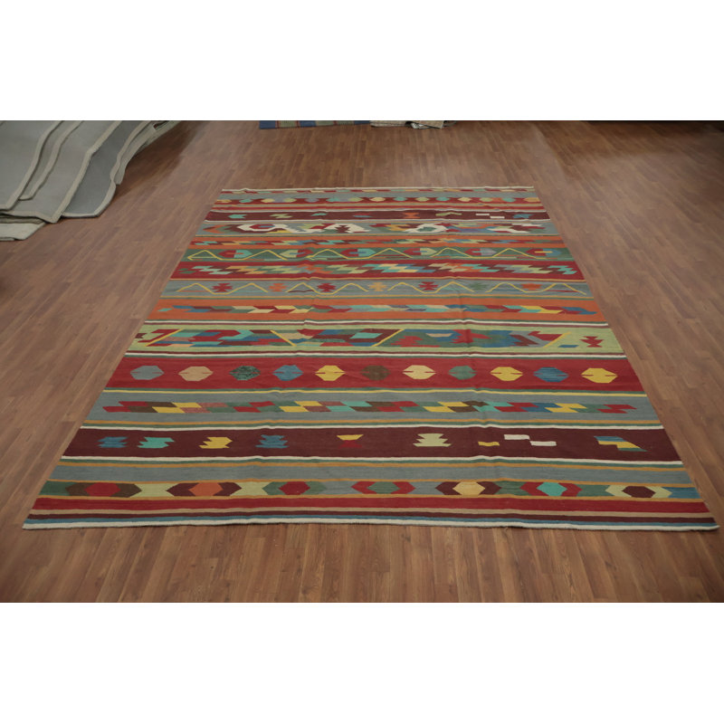 Tapis coloré kilim 10 pi x 13 pi