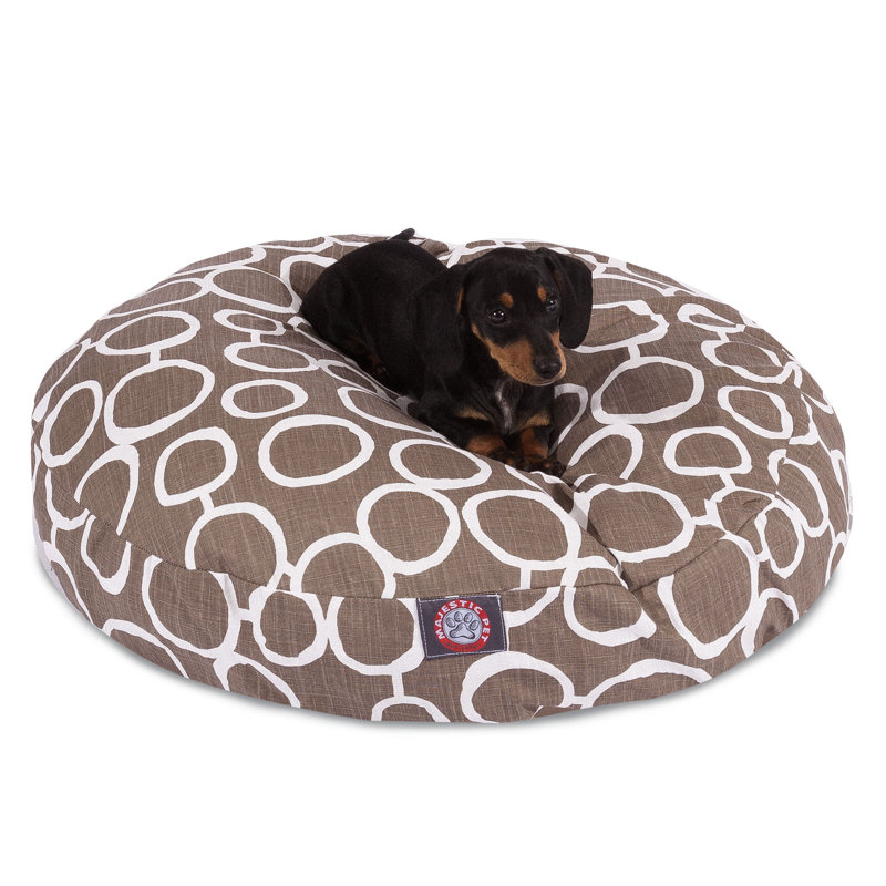 Geometric Cotton Pet Bed, Mocha, Small (30" W x 30" D x 4" H)