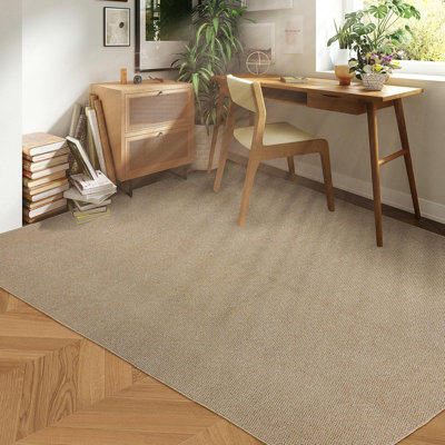 Tapis 5 pi x 7 pi pour salon, tapis lavables pour chambre à coucher, tapis antidérapant pour dortoir (brun)